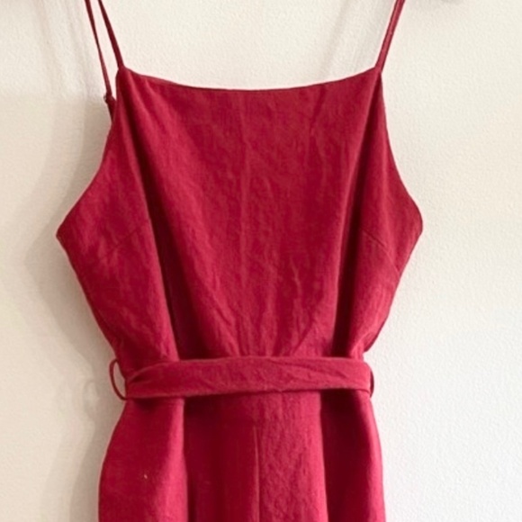 WHITE CLOSET Cotton blend Red Jumpsuit Sz Medium - Picture 4 of 12